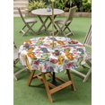 thumbnail image 4 of Outdoor Tablecloth with Umbrella Hole for Patio/Picnic/Party/Camping, Nautical Coastal Waterproof Table Cloth Round Cover Washable, Watercolor Ocean Slippers Starfish Coral Shell (Dia 60"), 4 of 8
