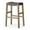 Gray, variant on Maven Lane 31" Emerson Bar Height Stool - Weathered Brown Wood Finish & Marksman Saddle Vegan Leather Bar Stools - Artisan Backless Design Brings Rustic Elegance to Your Kitchen, Dining Area