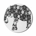 thumbnail image 1 of Animal Mouse Pad for Computers, Floral Pattern with Flower Petals on the Body Tropical Boho Style Zoo Image, Round Non-Slip Thick Rubber Modern Gaming Mousepad, 8" Round, Grey White, by Ambesonne, 1 of 2