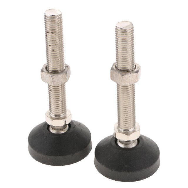 2 unidades de alta resistencia, nivelador de muebles, base de goma, tabla de 60-M16x100mm