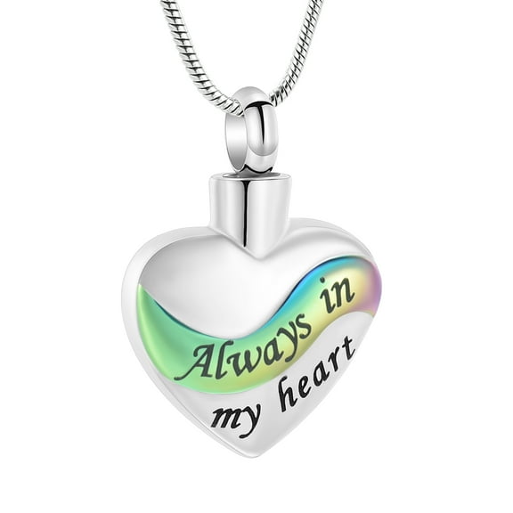 Always in My Heart Cremation Jewelry for Ashes Urn Necklace Lockets for Human Ashes Holder