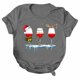 thumbnail image 3 of Gibobby Camisa navideña mujer Navidad Copa de de nieve Muñeco de nieve Estampado O Cuello Camiseta Blusa Manga corta(Gris,M), 3 of 4