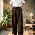 thumbnail image 2 of CONZONE Mens Baggy Pants Wide Leg Pants for Men Trendy Buttons Solid Soft Casual Joggers Pant With Pockets, 2 of 4