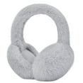 thumbnail image 5 of Naierhg Women Winter Earmuffs Faux Fur Thick Cozy Solid Color Elastic Lightweight Anti slip Foldable Ear Ear Cover Outdoor Ear Warmers for Winter White, 5 of 8