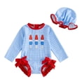 thumbnail image 5 of Duqingm Baby Girl 4th of July Swimsuit Baby Girls One Piece Swimsuit Romper Popsicle Bathing Suit Girl Beach Rash Guard Baby Girl Swim Suit Sky Blue,18-24 Months, 5 of 5