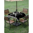 thumbnail image 5 of Square Outdoor Tablecloth with Umbrella Hole Black Starfish Coastal Table Cloth Waterproof Patio Table Cover Nautical Seaside Farmhouse Striped Zipper Tablecloths for Picnic Camping 60x60 Inch, 5 of 8