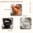 thumbnail image 5 of Hassch Modern Velvet Swivel Barrel Chair, Orange Upholstered Accent Lounge Chair with Curved Backrest for Living Room, Bedroom, Home Office, 5 of 9