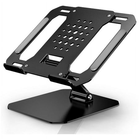 Laptop Stand Adjustable Length PC Holder Foldable Universal Ergonomic Aluminum Metal Non-Slip Compatible Max 17" Notebook Tablet Pad Table Desk