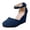 Blue, variant on Rokment Women's Wedge High Heels Dress Shoes Stylish Casual Suede Pointed Toe Ankle Strap Business Office Formal Closed Toe Dressy Sandals Beige Size 6