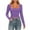 Purple, variant on Hurxie Long Sleeve Shirts for Women - Basic Slim Fit Double Lined Square Neck Crop T Shirt
