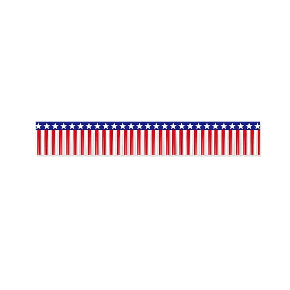Patriotic Border Trim Party Accessory, 19.7 Ft Hanging Red White Blue Fringe Backdrop Banner, Parade Floats Decor 4th of July America Patriotic Day Memorial Day
