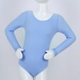 thumbnail image 3 of Lejafay Kids Girls Ballet Dance Leotard Long Sleeve Solid Bodysuit Blue 10, 3 of 7