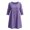 Purple, variant on HBBIKVI Tunic-Style Mini Dress for Women Casual 3/4 Sleeve A-Line Dress with Side Pockets and Decorative Trim for Everyday Casual Look