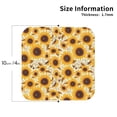 thumbnail image 2 of KLL Drink Coasters Set Square of 4,PU Leather Absorbent Coasters Set Decorative Coffee Cup Coasters Housewarming Gift for Home Decor-Brown Leaf Pattern Sunflower, 2 of 5