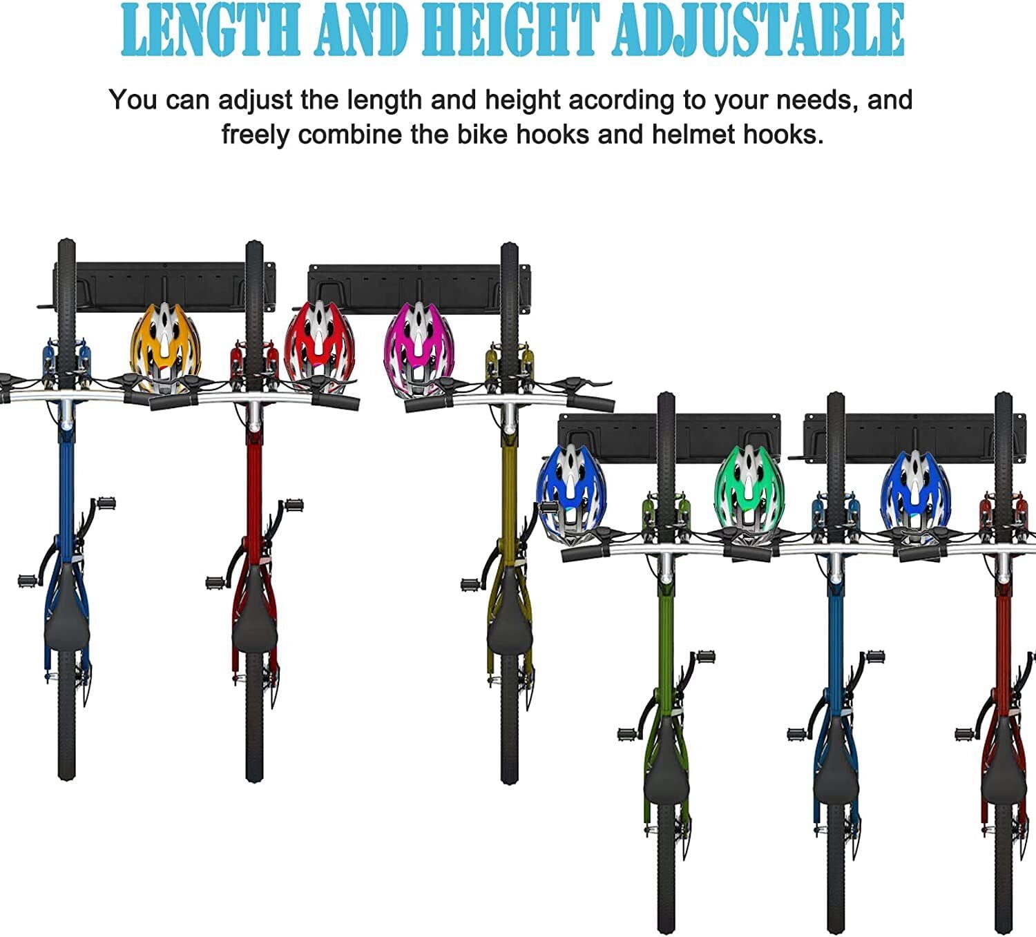 Oumilen Wall Mount Bike Storage Rack Garage Bike Holder Hanger for 6 Bicycles 500lbs