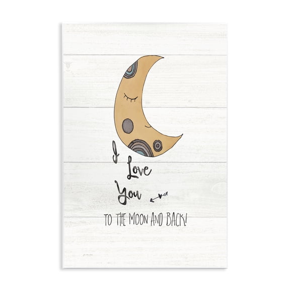 Stupell Industries Rustic Lodge I Love You Moon Wall Plaque Art, 10 x 15, by Jo Moulton