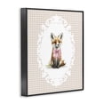 thumbnail image 2 of Stupell Industries Shabby Chic Vintage Bow Fox on Gingham Black Framed Giclee Art, 16 x 20, by Christine Simpson Art, 2 of 8