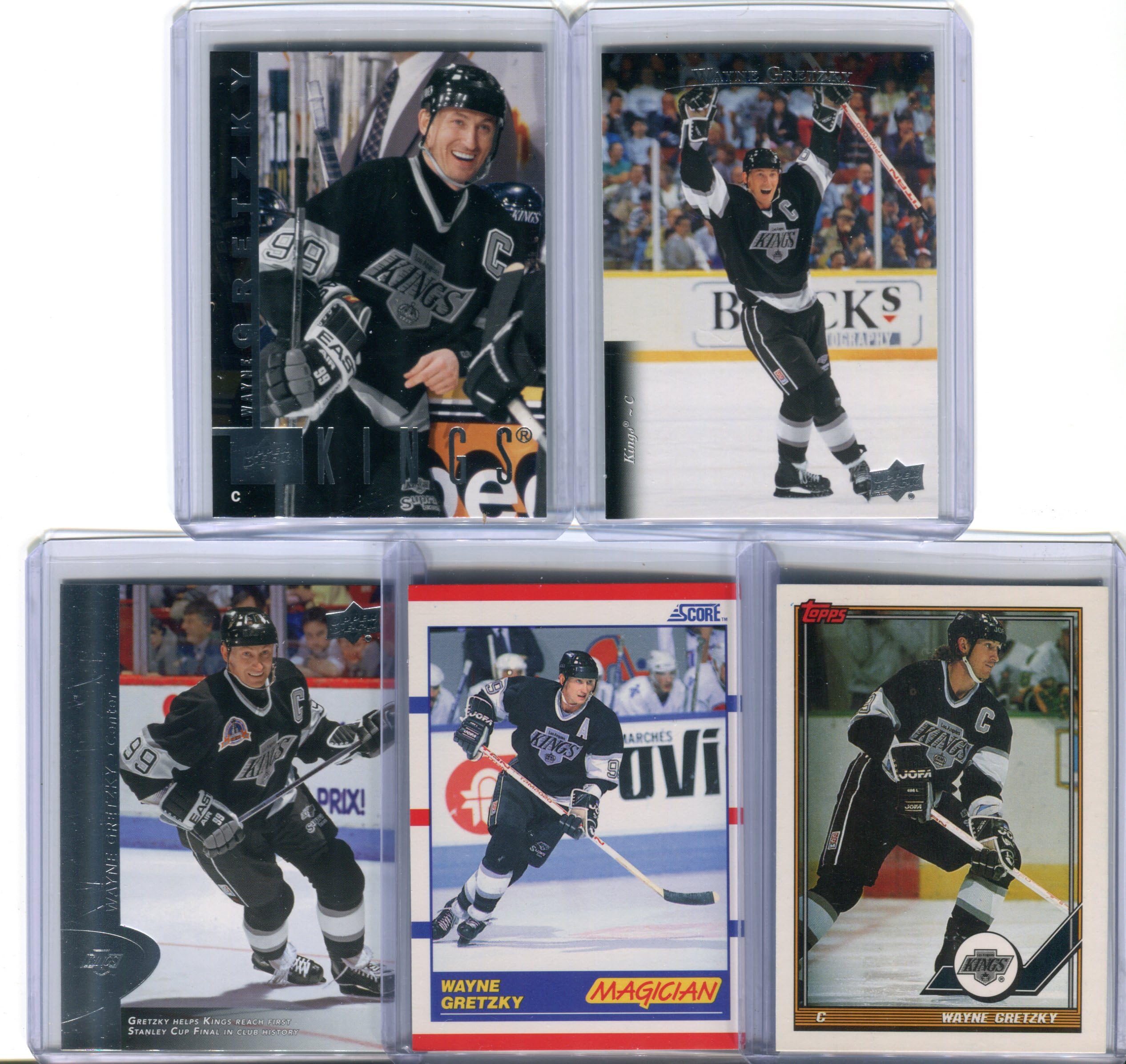 Wayne Gretzky Los Angeles Kings Assorted Hockey Cards 5 Card Lot