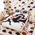 thumbnail image 2 of Erosebridal Letter P Baseball Player Print Full Size Sheets, Sports Monogram Bed Sheets for Kids Boys and Girls, 1 Flat Sheet, 1 Fitted Sheet and 2 Pillowcases, 2 of 6