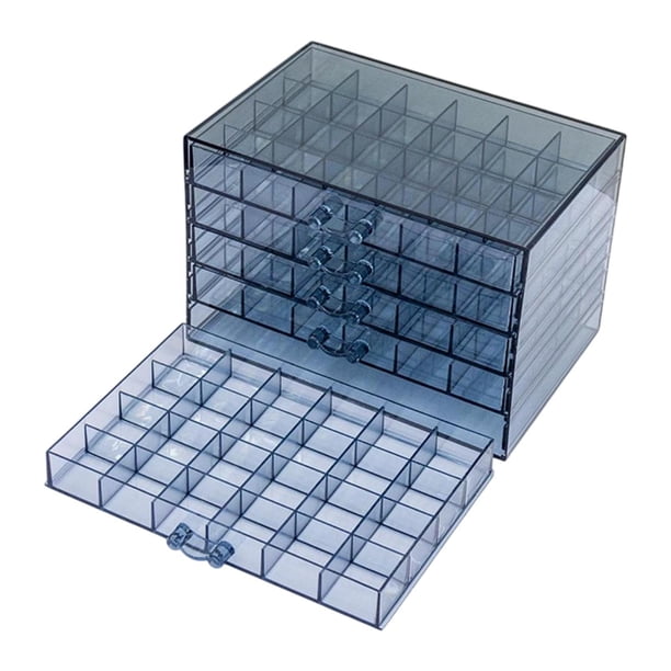 Nail Arts Storage Box de 120 cuadrículas Organizador de joyas para chillidos de cuentas de aretes Azul