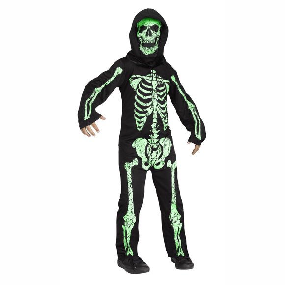Costume de squellette à capuche Walmart