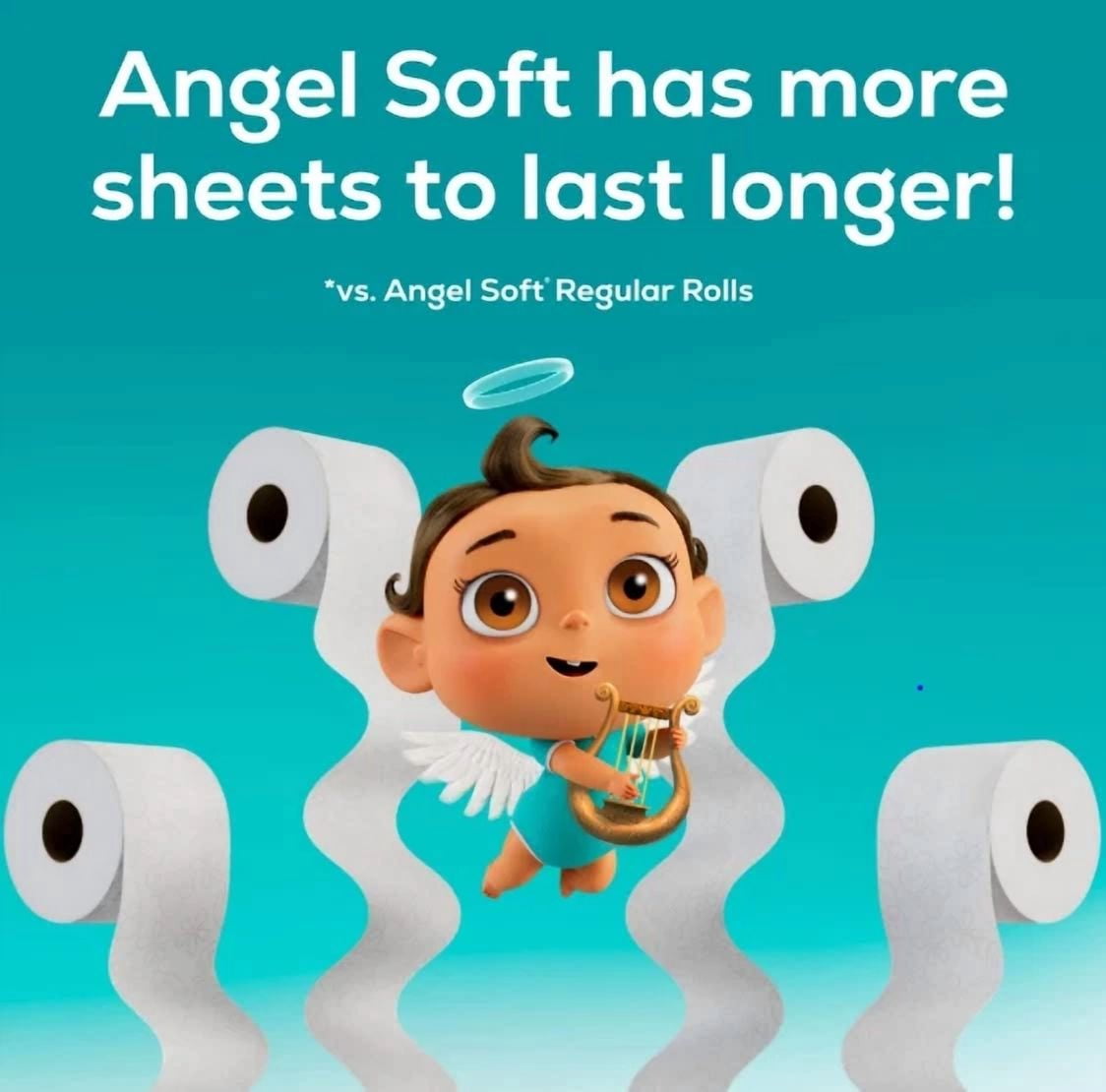 Angel Soft 2-Ply Toilet Paper, 9 Mega Rolls