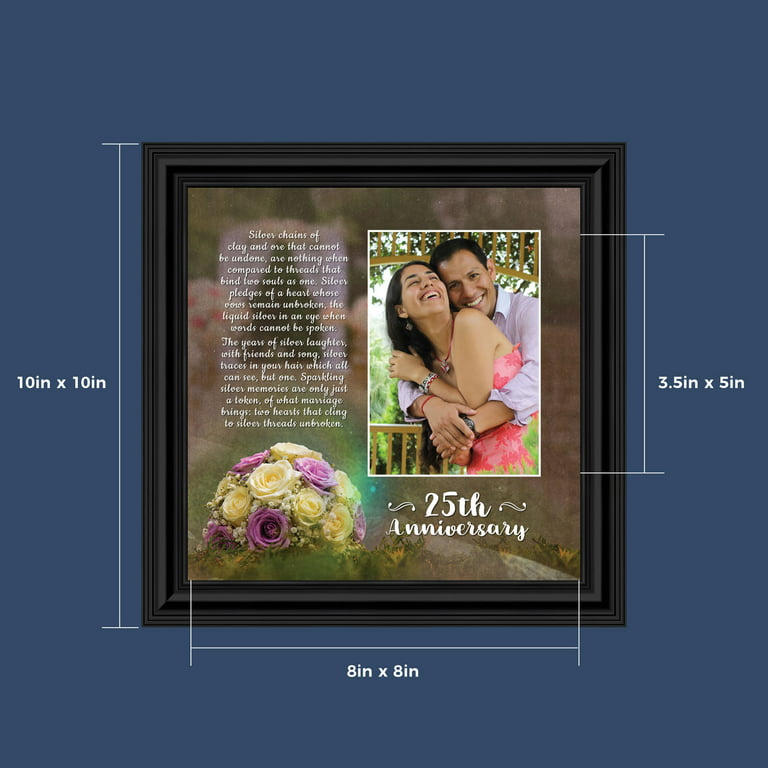 25th Wedding Anniversary Gifts for Couples, 25th Anniversary Gift for  Husband or Wife, Silver 25th Anniversary Card, 25th Anniversary Table