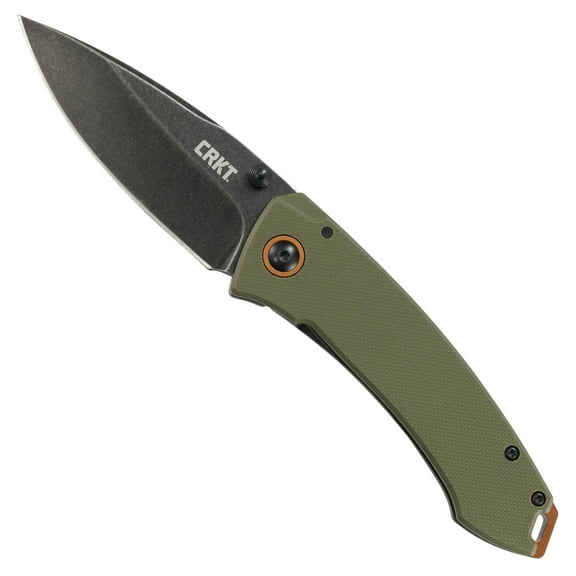 CRKT Tuna Everyday Carry EDC Pocket Folding Knife with Frame Lock: Stainless Steel Plain Edge Blade, G10 Handle, Pocket Clip, 2520