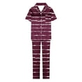 thumbnail image 5 of UAMVSH Women Pajamas Set Notch Collar Soft Sleepwear Pjs Short Sleeve Button down Nightwear with Long Pants, 5 of 5