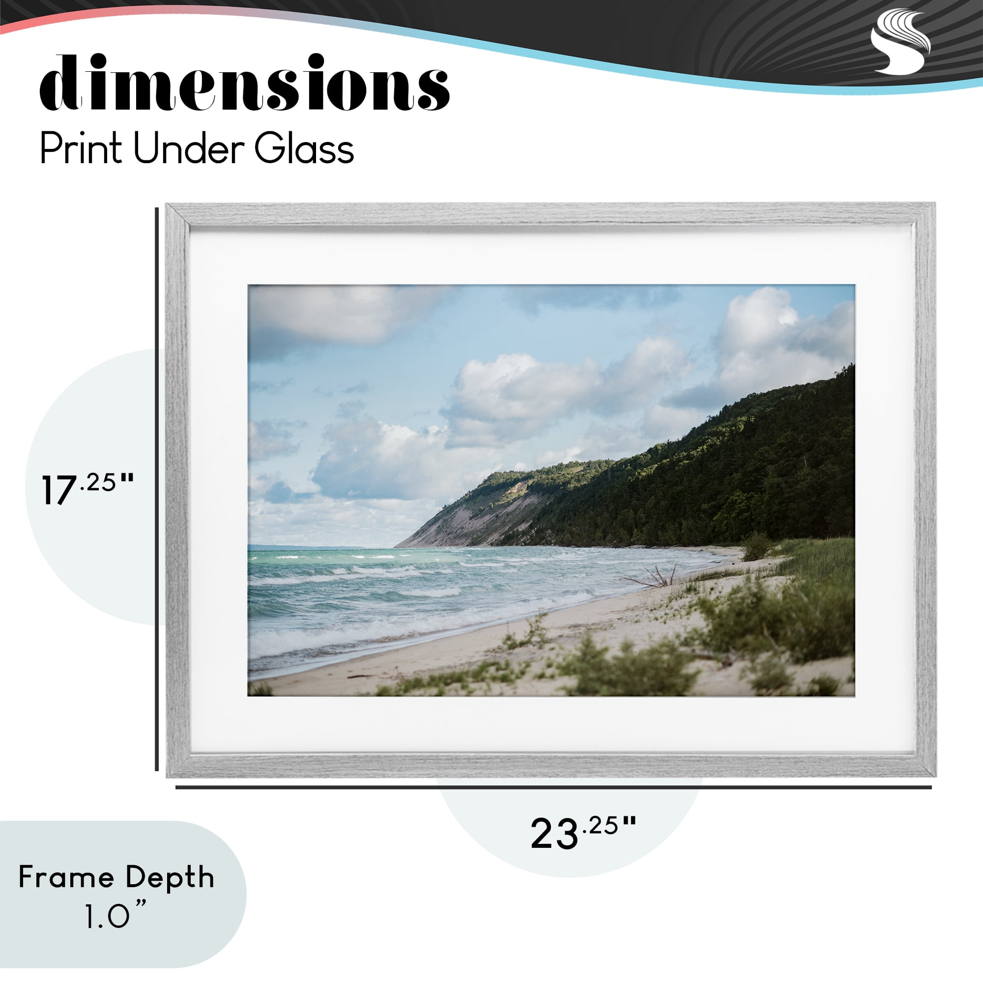 Stupell Industries Sleeping Bear Cliff Gray Framed Print Under Glass, design by Amy Carroll