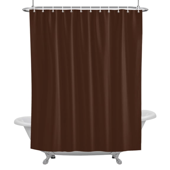 Classic Dark Brown Shower Curtain, Modern Minimalist Solid Color Waterproof Fabric Bathroom Shower Curtains Set with Hooks, 72 X 72 Inch Long