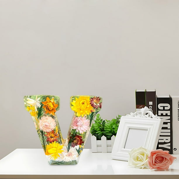 Flower Night Light Flower Letter Resin Home Decoration Gift