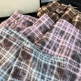 thumbnail image 5 of WPPGONE Girls Plaid Wide Leg Pants Elastic Waist Lightweight Breathable Trousers Relaxed Fit Flowy Culottes Casual Summer Beach Party Wear Tween Big Kids Palazzo Pants, 5 of 5