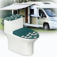 thumbnail image 6 of FOR U DESIGNS Flower Print Toilet Lid Cover with Toilet Tank Lid Cover Portable 2 Pcs Bathroom Toilet Cozy Set Universal Fit for Oval Elongated Round Toilet Seat Covers, 6 of 8