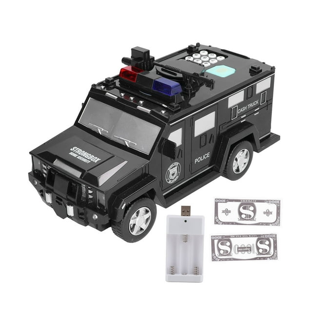Alcancía Coche Juguete Jadeshay Coche Blindado Contraseña Alcancía Banco de Dinero Electrónico 28x14x13cm