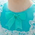 thumbnail image 6 of Generic Toddler Girls Children Round Neck Short Sleeve Princess Dress Lace Puffy Party Wedding Prom Baby Birthday Outfit for Dresses Pageant Wedding(2-3 Years,Mint Green), 6 of 9