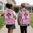 thumbnail image 4 of FKELYI Pink Bow Star Flower Print Kids Backpack for Girls 17 Inch School Backpacks Large Capacity Bookbag with Multi-Pockets Casual Daypack for Elementary Student, 4 of 7