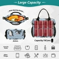 thumbnail image 4 of Penguins Grids Cooler Bag Lunch Bag Soft Cooler Cooling Tote Insulated Lunch Box for Adult Men Women, 4 of 6