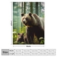 thumbnail image 4 of Nawypu Throw Blanket Soft Cozy Warm Fuzzy Flannel Plush Blanket Brown Bear Family in The Forest Blanket for Couch, Sofa, Bed, Living Room, 4 of 6