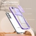 thumbnail image 5 of JTCASES for Samsung Glalaxy S22 Plus Case with Slide Camera Cover Anti-yellow Crystal-clear Transparent Backplane Rugged PC Anti-slip Shockproof Hard Back Protective Shell, Purple, 5 of 6