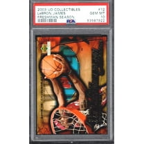 Graded 2003 Upper Deck Collectibles LeBron James #12 Freshman Season Rookie RC Basketball Card PSA 10 Gem Mint