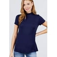 thumbnail image 2 of Short Sleeve Mock Neck Rayon Spandex Rib Top, 2 of 48