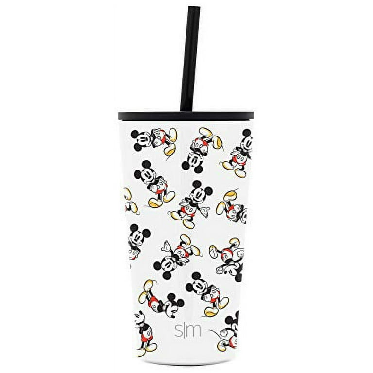 Simple Modern Disney 16 oz Classic Tumbler with Straw & Flip Lid - 18/8  Stainless Steel Water Bottle Disney: Mickey on Marble 