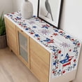 thumbnail image 4 of Independence Day Table Runner - 90 Inch Long, Kitchen Dining Table Runner Dresser Scarves, Red Blue Star Firework Wooden Grain Farmhouse Decor for Coffee Tables Wedding Party Banquet, 4 of 8