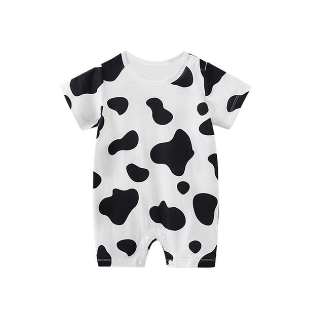Gibobby Pañalero de algodón Mono de manga corta para bebé, estampado de dibujos animados de , ropa para gatear, arnés, ropa diaria de verano(Blanco, 6-12 Meses)