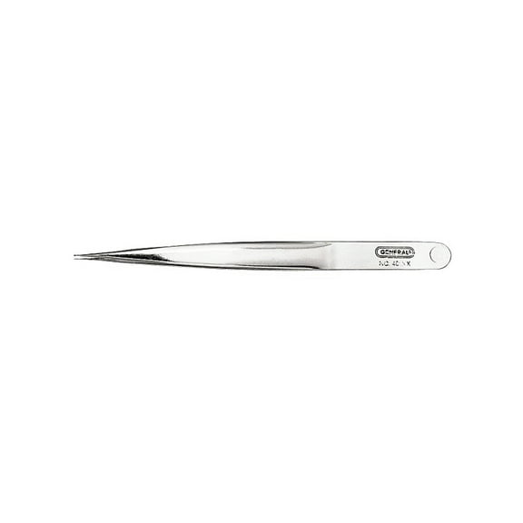 General 401XX Industrial Tweezer Set, Strong Sharp Point, Stainless Steel, Nickel, 4-1/2 in OAL