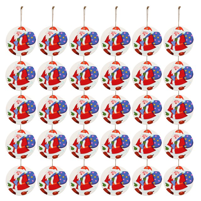 Adornos navideños Tarjeta colgante de madera de Navidad Decoración de árbol de Navidad de madera de doble cara Wmkox8yii gf9207