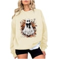 thumbnail image 1 of Chandail en Molleton Imprimé Fantôme pour Femmes Chandail Léger et Chaud Blouses Col Rond Manches Longues Ultra Doux Texturé Tenues de Printemps 2025 Chandail Automne Hiver Vêtements, 1 of 4