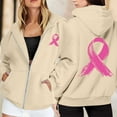 thumbnail image 2 of Yuannlog Womens Hoodies Zip Up Coats Fleece Pullovers Breast Cancer Awareness Month Long Sleeve Pockets Drawstring Casual Sweatshirts Jackets, 2 of 6