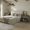 thumbnail image 3 of SICOTAS 26" W Farmhouse Nightstands Set of 2, Big nightstands with Drawer & Open Shelves, Large Bedside Table, End table for Bedroom, Living Room, Dark Grey, 3 of 12